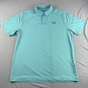 Under Armour The Performance Polo Mens L Green Short Sleeve Golf Shirt Preppy